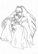 Inuyasha Kagome Sheets Bestcoloringpagesforkids Inu Yasha Kolorowanki Kikyo Pintar Dla Demon Coloriage Lineart sketch template