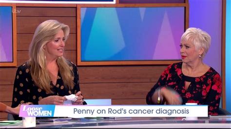 penny lancaster breaks down in tears giving update on rod