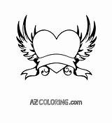 Coloring Wings Hearts Pages Comments Coloringhome sketch template