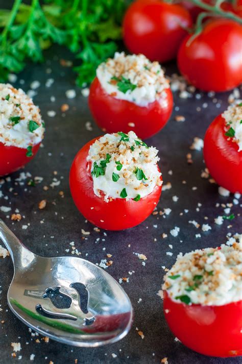 goat cheese stuffed tomatoes peas  crayons