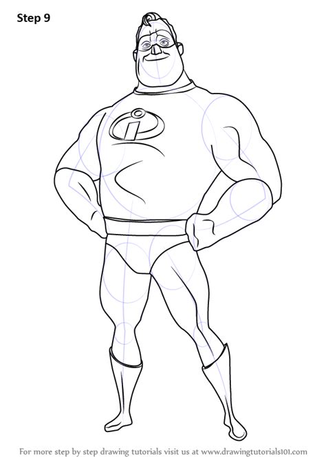Learn How To Draw Mr Incredible From The Incredibles The