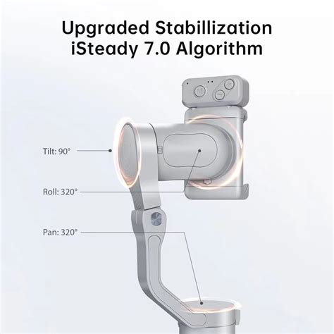 hohem isteady xe kit gimbal stabilizer  smartphone face tracking led video light auto zoom
