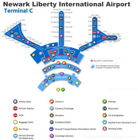 newark airport terminal  map