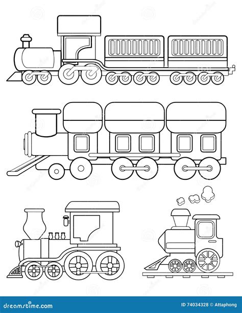 train coloring page vector stock vector illustration  childhood