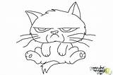 Coloring Cat Grumpy Pages Draw Chibi Face Print Step Getcolorings Printable Drawingnow sketch template