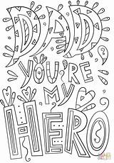 Coloring Dad Hero Pages Doodle Father Printable Fathers Supercoloring Dot sketch template