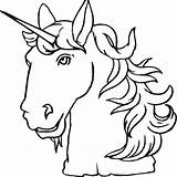 Unicorn Einhorn Unicornios Unicorns Kopf Ausmalbild Ausdrucken Sketsa Unicorno Viso Creatures Malvorlagen Clipartmag Colouringmermaid sketch template