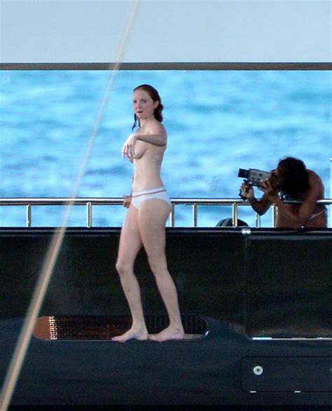 model lily cole nude tits on a yacht in st barts scandal planet
