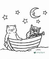 Coloring Boat Pages Row Animal Animals Color Kids Printable Cat Owl Boats Print Boatride Getcolorings sketch template
