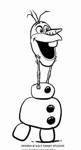 Olaf Coloring Frozen Headless Snowman sketch template
