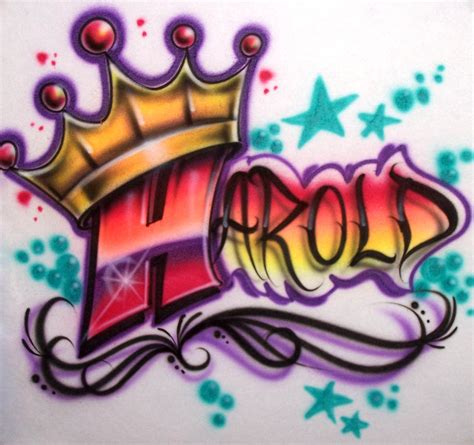 airbrushed shirt  graffiti   kings crown