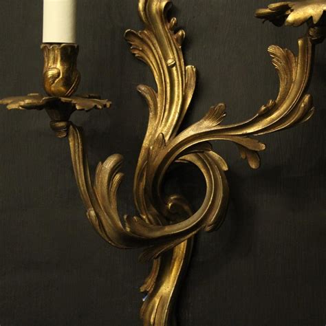 French Pair Of Bronze Antique Wall Sconces At 1stdibs
