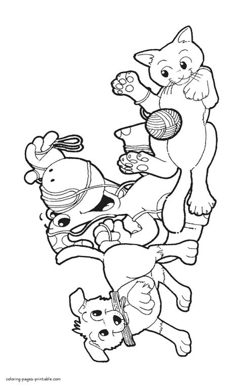 coloring pages dogs  cats coloring pages printablecom