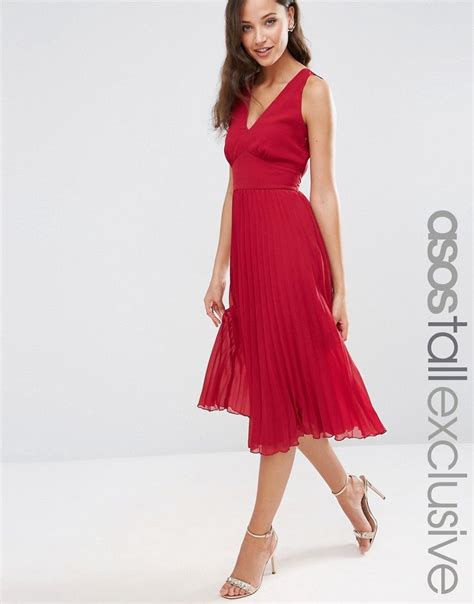 asos tall pleated midi dress red formal dress red dress sleeveless formal dress formal