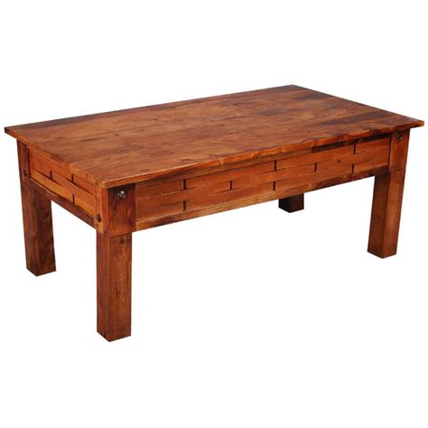 portland traditional solid wood basket weave coffee table