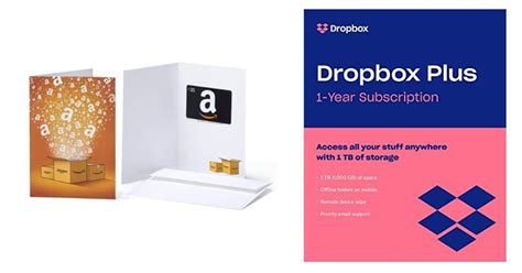 dropbox   tb   amazon gift card   common sense  money