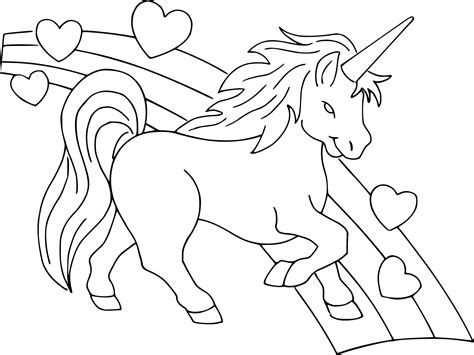 unicorn coloring pages  black  white pictures print themonline