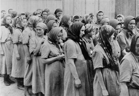 jewish women from subcarpathian rus who have been selected for forced