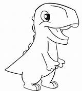 Coloring Dinosaur Drawing Rex Baby Simple Line Easy Pages Draw Cartoon Printable Tyrannosaurus Drawings Kids Color Getdrawings Dinosuar Print Getcolorings sketch template