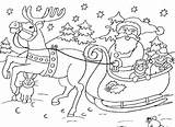 Sleigh Coloring Pages Reindeer Santa Getcolorings Printable Print Color sketch template