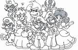 Mario Coloring Characters Pages Super Kart Odyssey Printable Party Cart Character Color Print Princess Getcolorings Peach Getdrawings Colorings Bowser sketch template