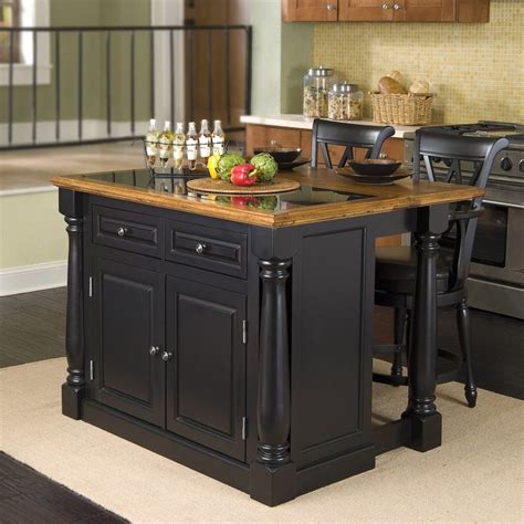 home styles black midcentury kitchen islands  stools  lowescom