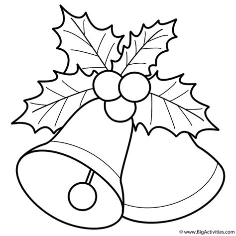 bells  mistletoe coloring page christmas