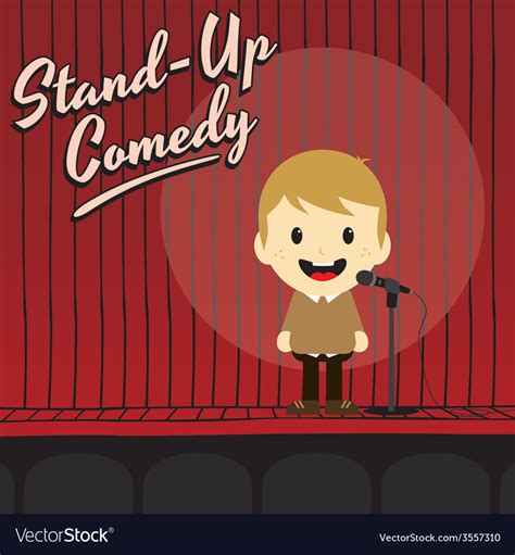 male stand up comedian cartoon character vector image
