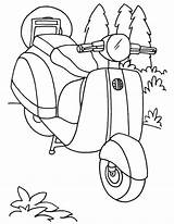 Scooter Vespa Coloring Pages Stunt Getdrawings Template sketch template