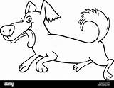 Dog Cartoon Coloring Running Funny Shaggy Illustration Little Stock Alamy sketch template
