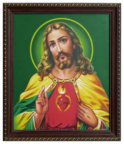 jesus christ  laminated board  wooden frame