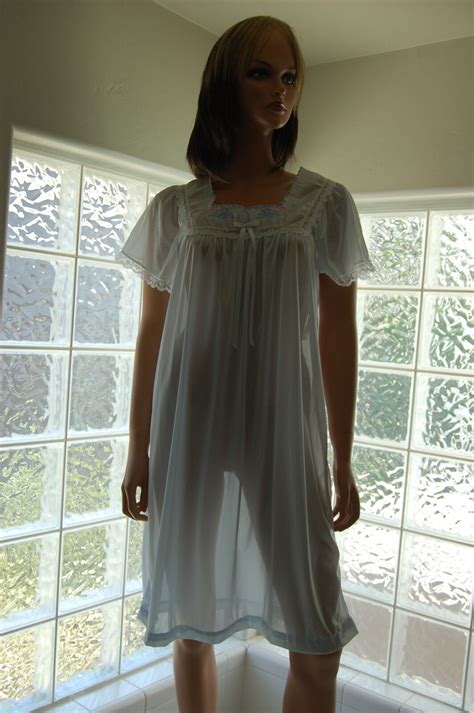 vintage soft sheer nylon nightgown in colors and sizes by carole to