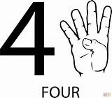 Four Number Asl Sign Clipart Coloring Language Pages Illustration Clip Worksheet Numbers Printable Super Supercoloring Math Factory Graphics Svg Signs sketch template