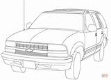 Blazer Chevrolet Coloring Pages Line Corvette Drawing sketch template