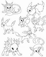 Eeveelutions Coloring Pages Pokemon Getcolorings Printable sketch template