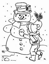 Snowman Coloring Boy Finishing Giant His Children Mr Winter Netart Color sketch template