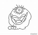 Monster Coloring Eyed Coloringcrew sketch template