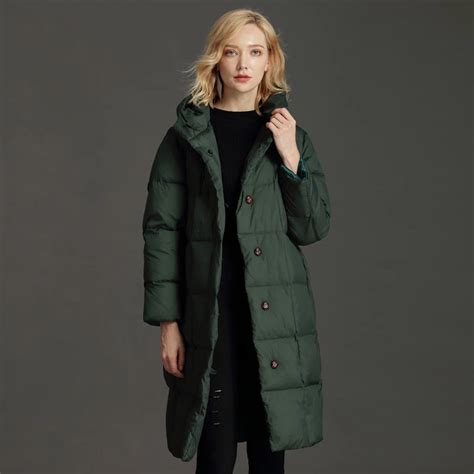 ynzzu elegante  winter jassen vrouwen pluizige eend  jas vrouwen vintage lange warm