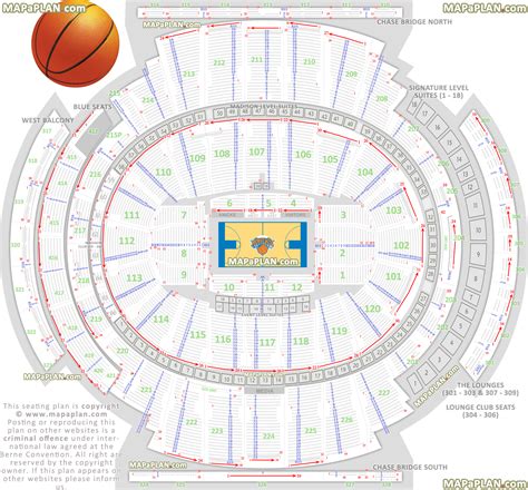 madison square garden seating chart detailed seat numbers rows  sections knicks