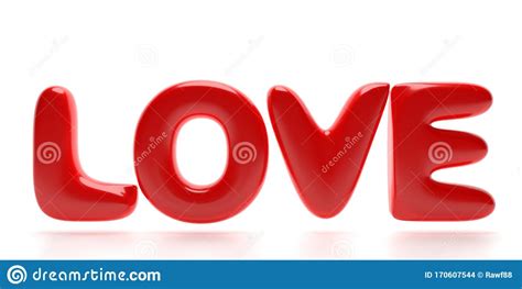 love word balloon letters passion red color text flying on white