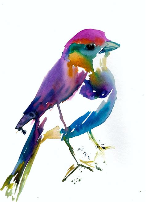 colorful bird print print  bird watercolor bird print