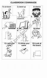 Commands Classroom Worksheet Worksheets School Esl Preview sketch template
