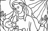 Mary Assumption Coloring Virgin Blessed Pages Familyholiday Rosary Mysteries Glorious sketch template