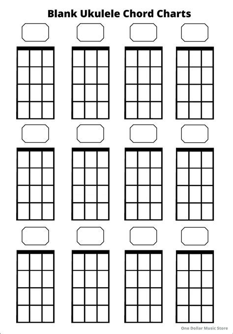 blank ukulele chord charts  ukulele beginners instant  ukulele  newbie  years