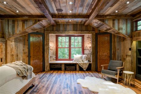 rustic cabin wall treatments beamed ceilings acm design architecture interiors