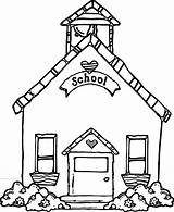 Coloring School Clipart Schoolhouse Pages House Template Wecoloringpage Building Webstockreview sketch template