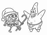 Spongebob Coloring Christmas Pages Coloringpages4u sketch template