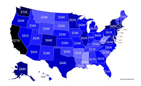 average salary  taxes   state   payscale mapporn