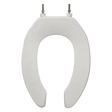 commercial deluxe plastic toilet seat white elongated open front