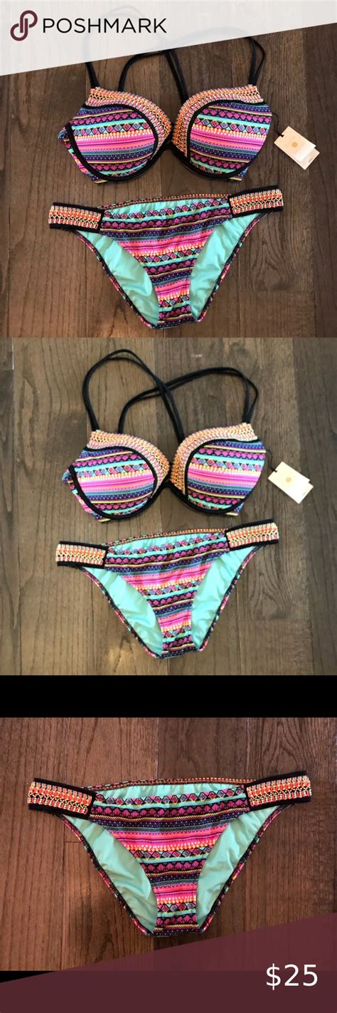 🌟 beaded bikini set top size 36d and bottoms size m in 2020 beaded